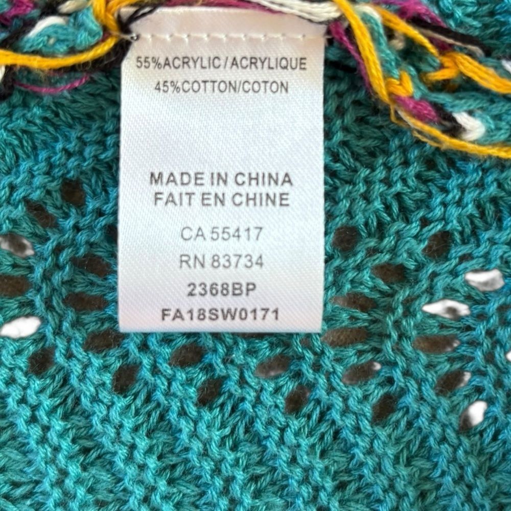 Boston Proper Crochet Knit Open Front Cardigan Sweater Duster Womans Small - Picture 7 of 9